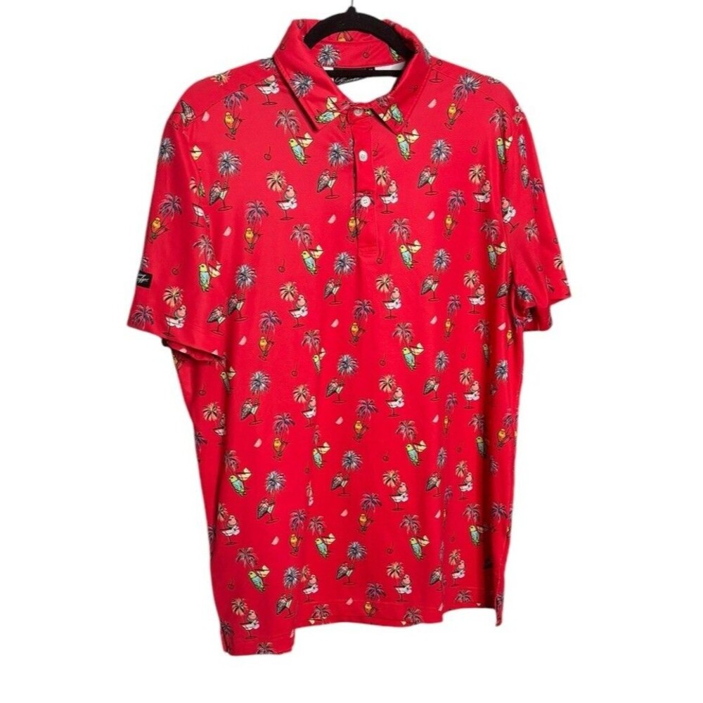 Sunday Swagger Polo Shirt Men’s Md Tiki Golf Tennis Jersey Preppy